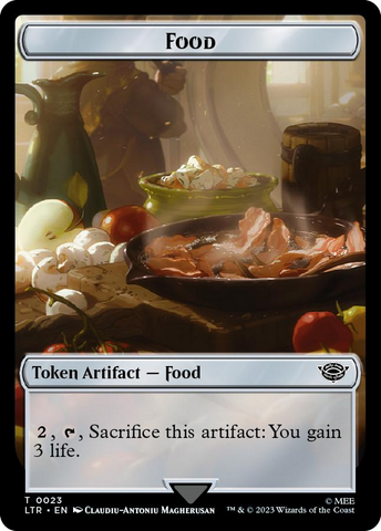 Ballistic Boulder // Food (0023) Double-Sided Token (Surge Foil) [The Lord of the Rings: Tales of Middle-Earth Tokens] Magic: The Gathering