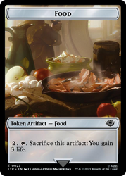 Human Soldier (0014) // Food (0023) Double-Sided Token (Surge Foil) [The Lord of the Rings: Tales of Middle-Earth Tokens] Magic: The Gathering