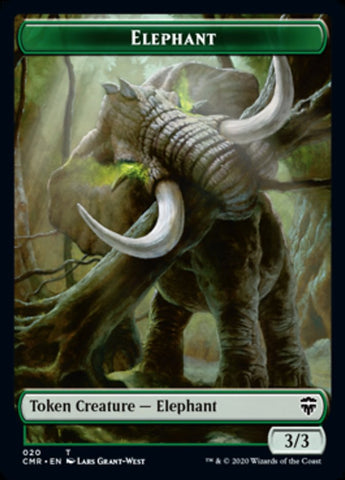 Beast (19) // Elephant Double-Sided Token [Commander Legends Tokens] Magic: The Gathering