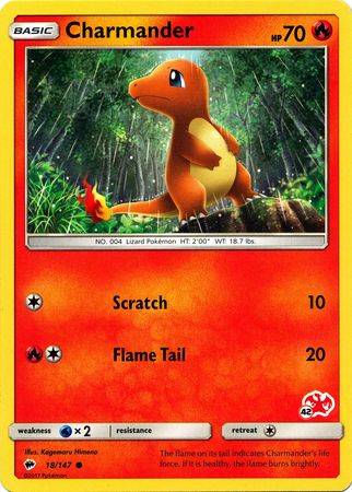 Charmander (18/147) (Charizard Stamp #42) [Battle Academy 2020] Pokémon