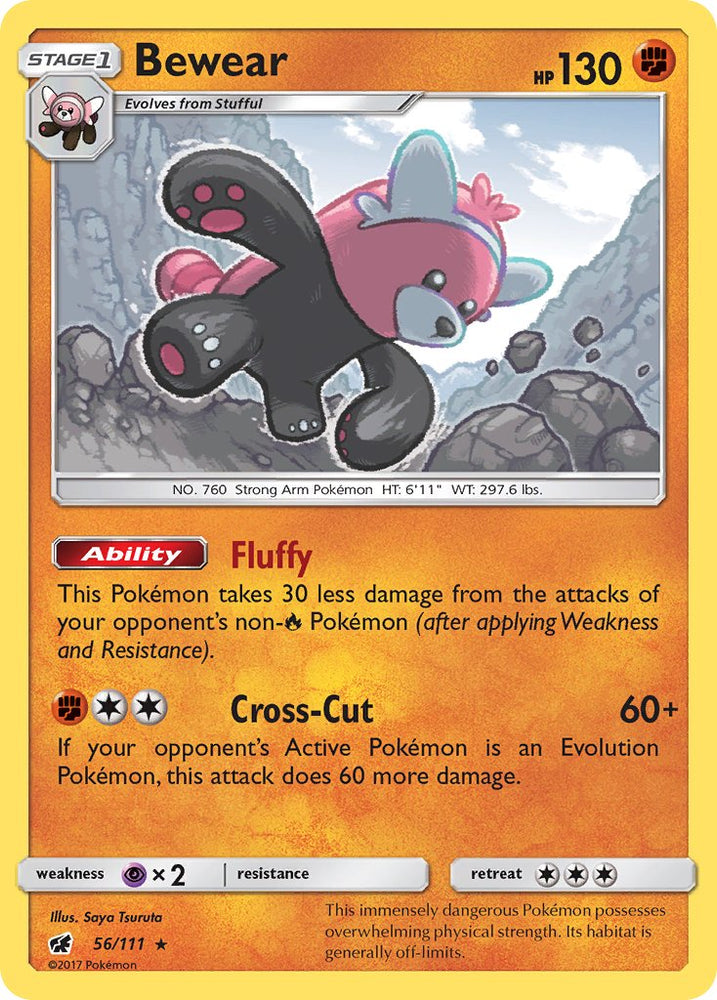 Bewear (56/111) (Prerelease Kit Exclusive) (Theme Deck Exclusive) [Sun & Moon: Crimson Invasion] Pokémon