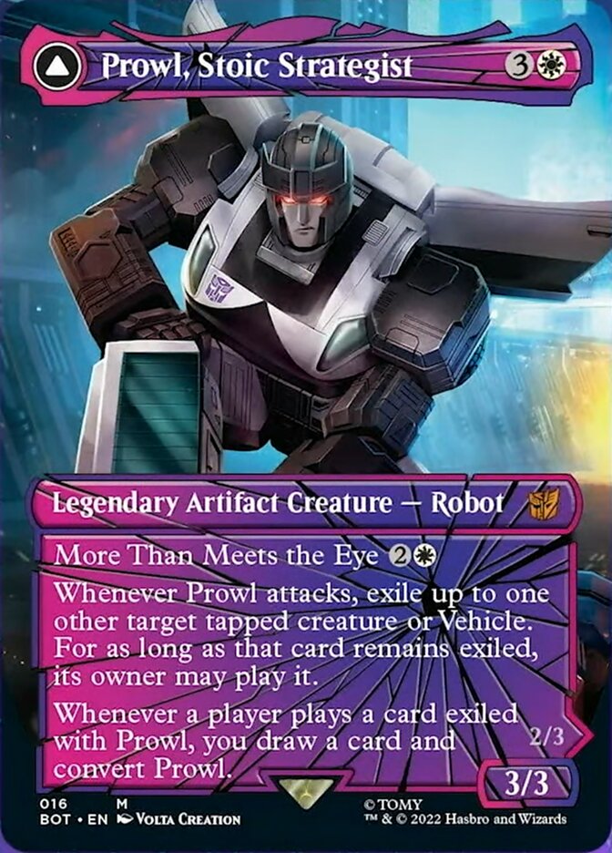 Prowl, Stoic Strategist // Prowl, Pursuit Vehicle (Shattered Glass) [Transformers] Magic: The Gathering