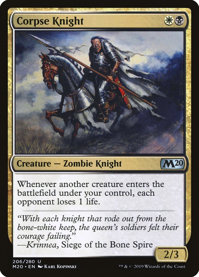 Corpse Knight (Misprint) [Core Set 2020] Magic: The Gathering
