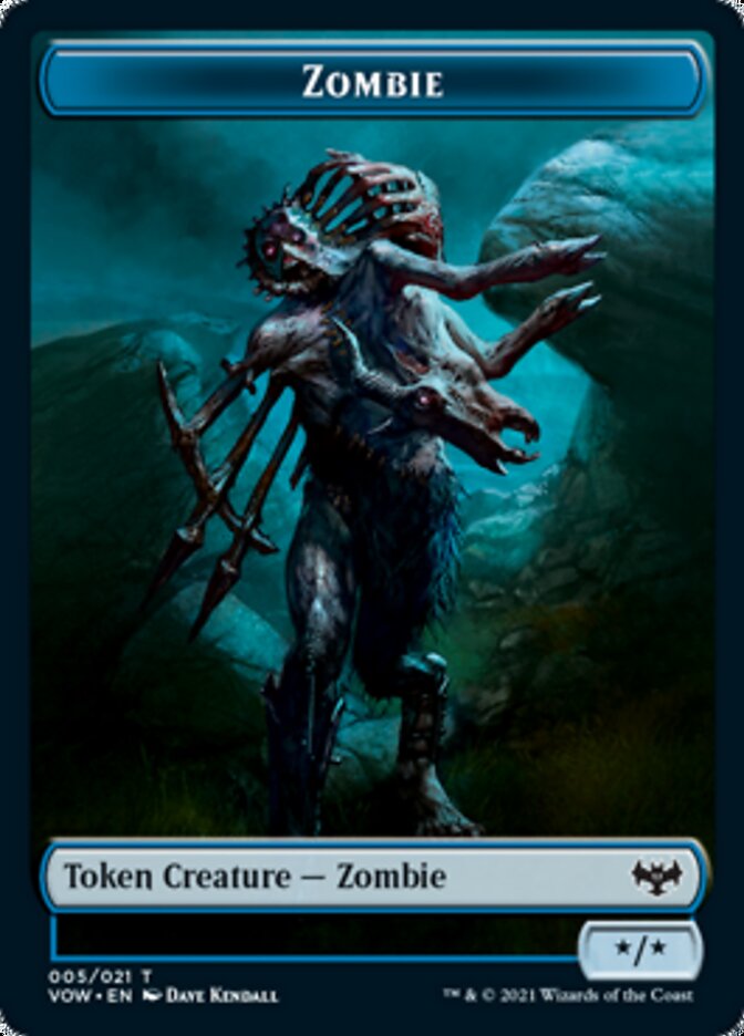 Human (001) // Zombie (005) Double-Sided Token [Innistrad: Crimson Vow Tokens] Magic: The Gathering