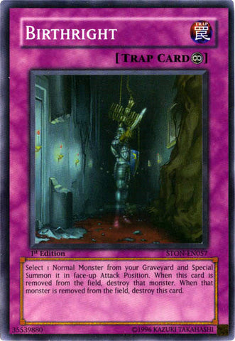 Birthright [STON-EN057] Super Rare Yu-Gi-Oh!