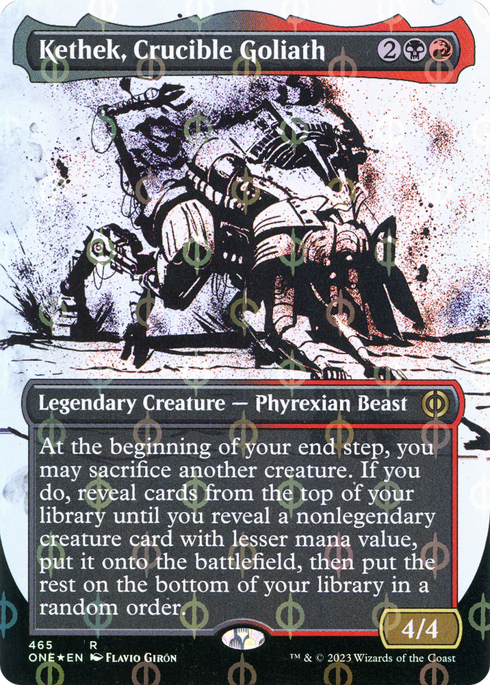 Kethek, Crucible Goliath (Borderless Ichor Step-and-Compleat Foil) [Phyrexia: All Will Be One] Magic: The Gathering