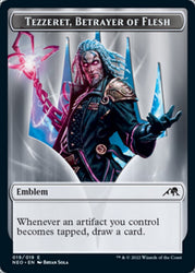 Samurai // Tezzeret, Betrayer of Flesh Emblem Double-Sided Token [Kamigawa: Neon Dynasty Tokens] Magic: The Gathering