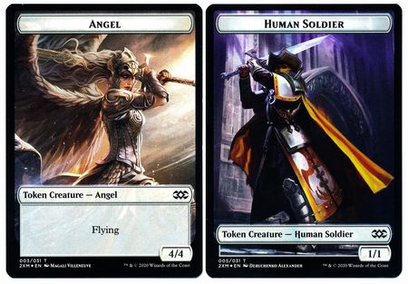 Angel // Human Soldier Double-Sided Token [Double Masters Tokens] Magic: The Gathering