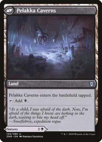 Pelakka Predation // Pelakka Caverns [Zendikar Rising] Magic: The Gathering