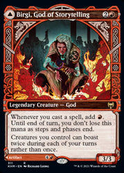 Birgi, God of Storytelling // Harnfel, Horn of Bounty (Showcase) [Kaldheim] Magic: The Gathering