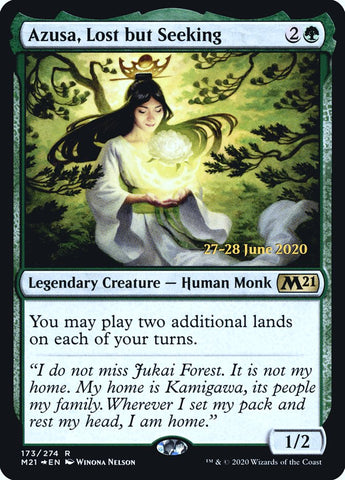 Azusa, Lost but Seeking [Core Set 2021 Prerelease Promos] Magic: The Gathering