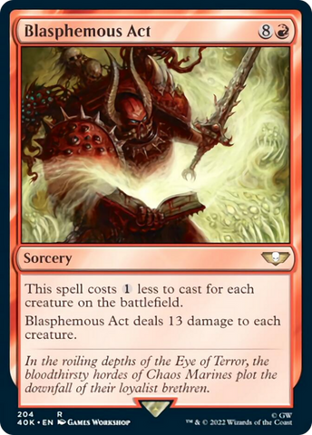 Blasphemous Act (Surge Foil) [Warhammer 40,000] Magic: The Gathering