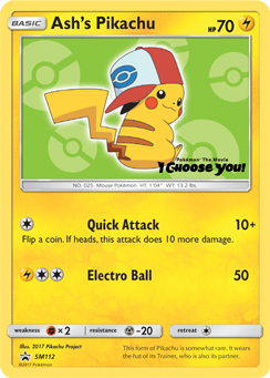 Ash's Pikachu (SM112) [Sun & Moon: Black Star Promos] Pokémon
