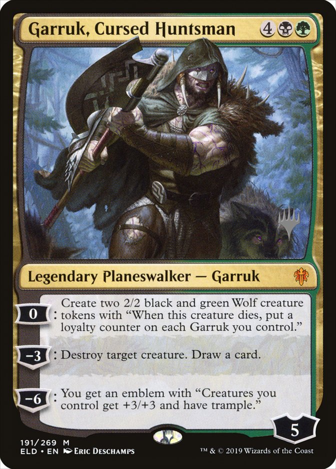 Garruk, Cursed Huntsman (Promo Pack) [Throne of Eldraine Promos] Magic: The Gathering
