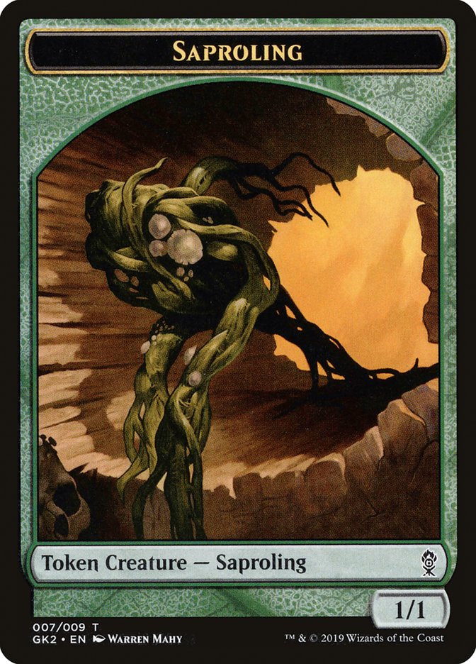 Saproling // Wurm Double-Sided Token [Ravnica Allegiance Guild Kit Tokens] Magic: The Gathering