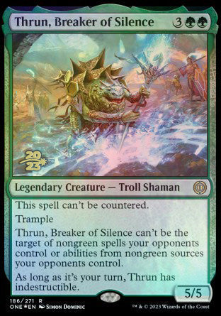 Thrun, Breaker of Silence [Phyrexia: All Will Be One Prerelease Promos] Magic: The Gathering