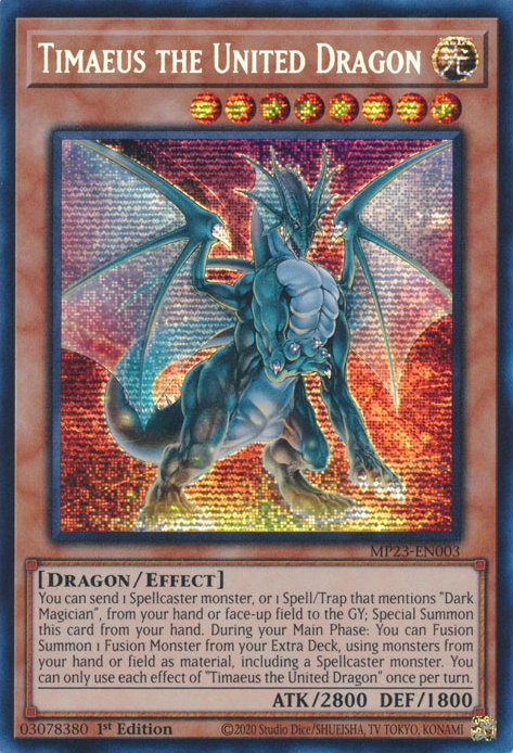 Timaeus the United Dragon [MP23-EN003] Prismatic Secret Rare Yu-Gi-Oh!