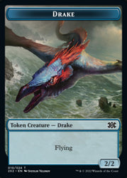 Drake // Phyrexian Golem Double-Sided Token [Double Masters 2022 Tokens] Magic: The Gathering