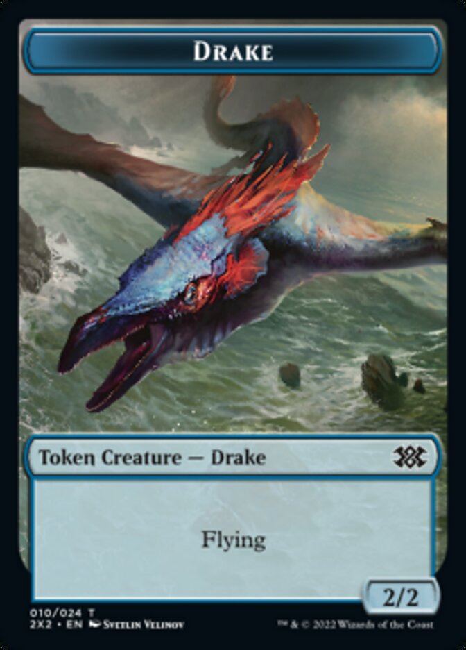 Drake // Treasure Double-Sided Token [Double Masters 2022 Tokens] Magic: The Gathering