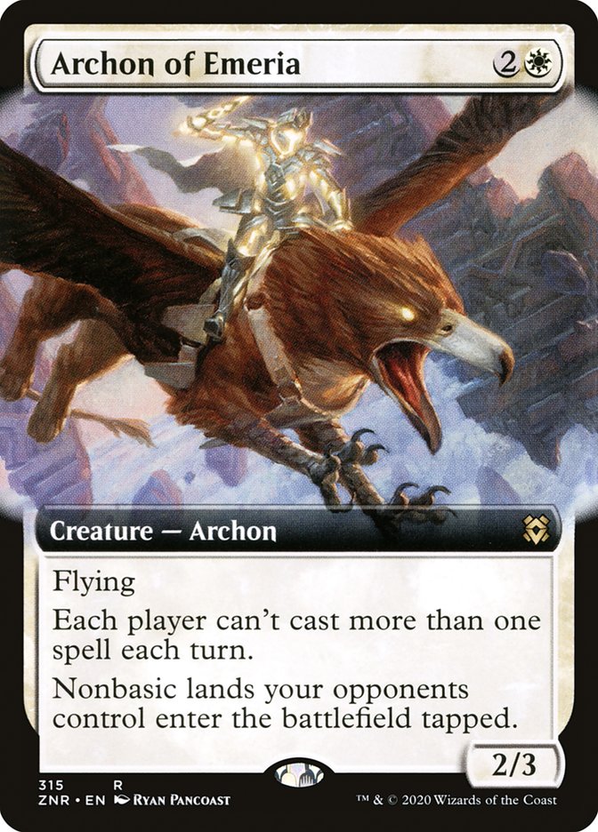 Archon of Emeria (Extended Art) [Zendikar Rising] Magic: The Gathering