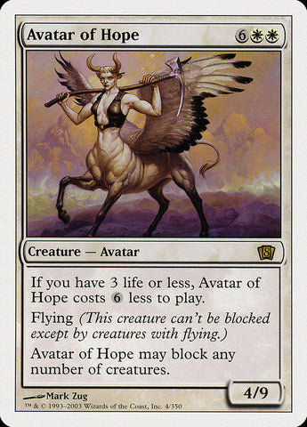 Avatar of Hope [Eighth Edition] Magic: The Gathering