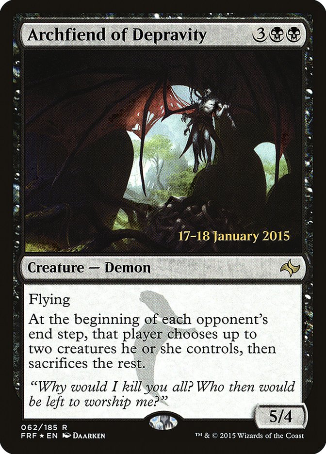 Archfiend of Depravity [Fate Reforged Prerelease Promos] Magic: The Gathering
