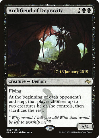 Archfiend of Depravity [Fate Reforged Prerelease Promos] Magic: The Gathering