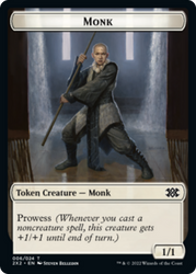 Cat Dragon // Monk Double-Sided Token [Double Masters 2022 Tokens] Magic: The Gathering