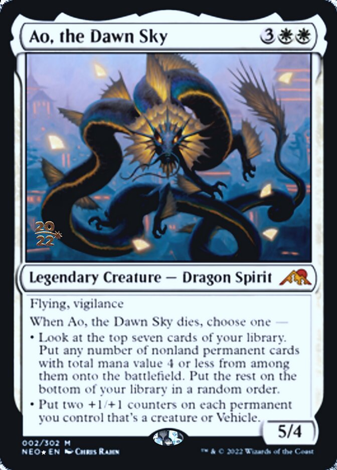Ao, the Dawn Sky [Kamigawa: Neon Dynasty Prerelease Promos] Magic: The Gathering