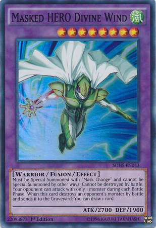 Masked Hero Divine Wind [SDHS-EN043] Super Rare Yu-Gi-Oh!
