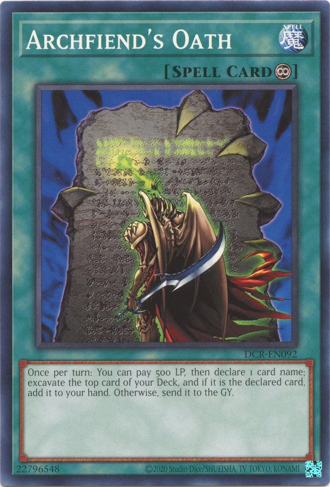 Archfiend's Oath (25th Anniversary) [DCR-EN092] Common Yu-Gi-Oh!