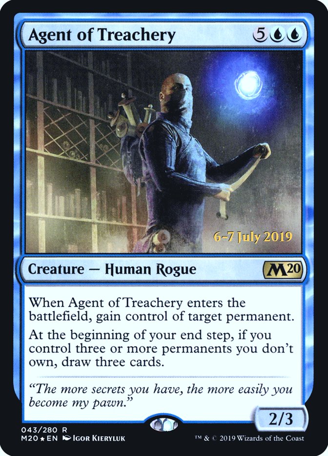 Agent of Treachery [Core Set 2020 Prerelease Promos] Magic: The Gathering
