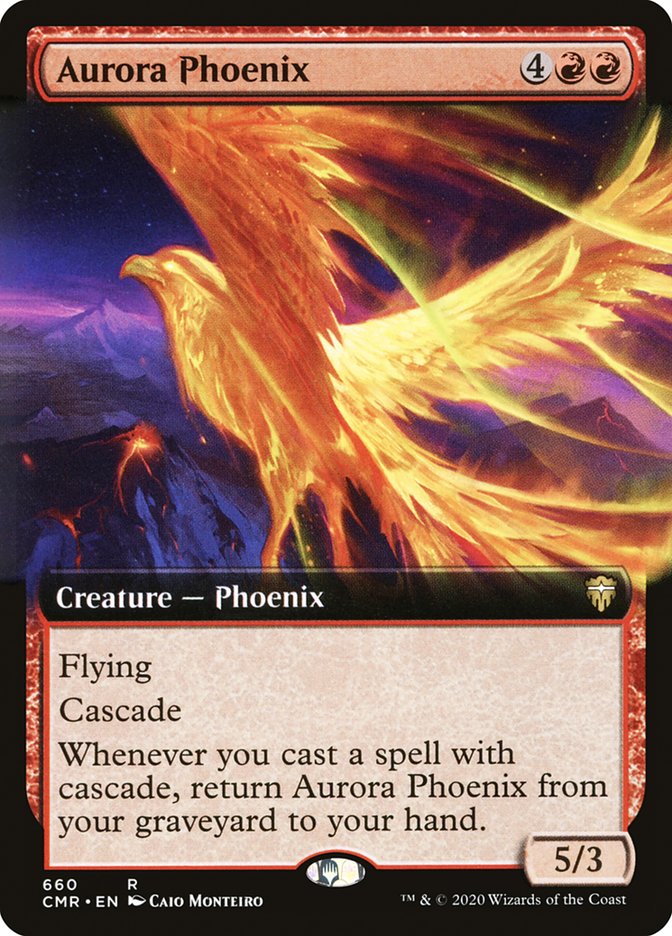 Aurora Phoenix (Extended Art) [Commander Legends] Magic: The Gathering
