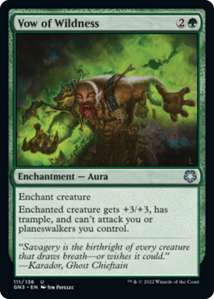 Vow of Wildness [Game Night: Free-for-All] Magic: The Gathering