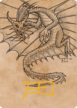 Ancient Gold Dragon Art Card (44) (Gold-Stamped Signature) [Commander Legends: Battle for Baldur's Gate Art Series] Magic: The Gathering