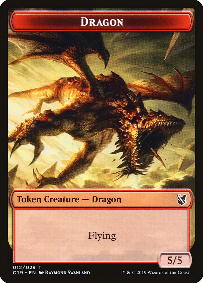Heart-Piercer Manticore // Dragon Double-Sided Token [Commander 2019 Tokens] Magic: The Gathering