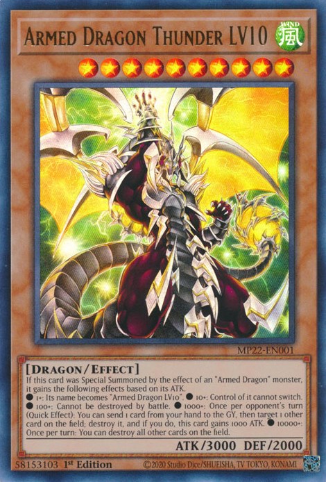 Armed Dragon Thunder LV10 [MP22-EN001] Ultra Rare Yu-Gi-Oh!