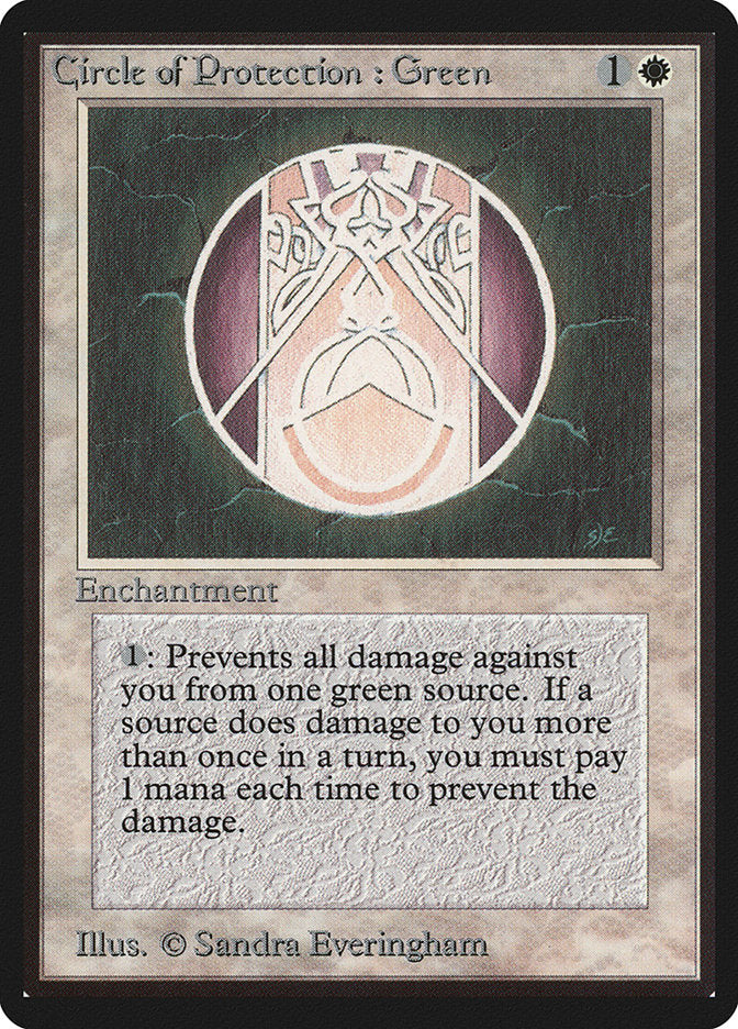 Circle of Protection: Green [Beta Edition] Magic: The Gathering