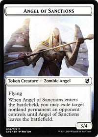 Angel of Sanctions // Horror Double-Sided Token [Commander 2019 Tokens] Magic: The Gathering