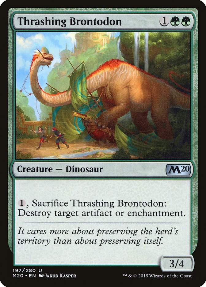 Thrashing Brontodon [Core Set 2020] Magic: The Gathering