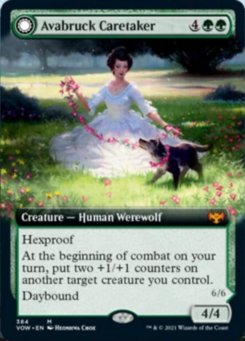 Avabruck Caretaker // Hollowhenge Huntmaster (Extended Art) [Innistrad: Crimson Vow] Magic: The Gathering