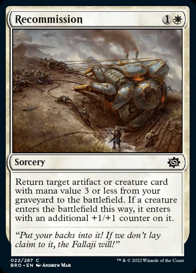 Recommission [The Brothers' War] Magic: The Gathering