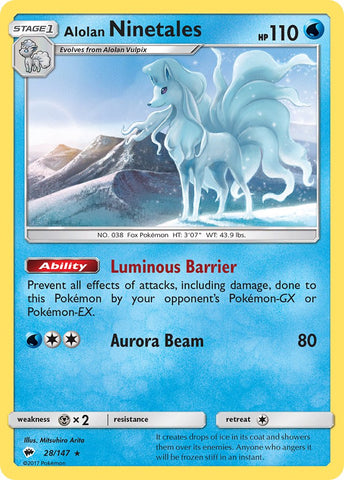 Alolan Ninetales (28/147) (Water Web Holo) (Theme Deck Exclusives) [Sun & Moon: Burning Shadows] Pokémon