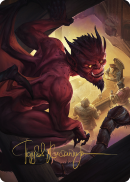 Nefarious Imp Art Card (Gold-Stamped Signature) [Commander Legends: Battle for Baldur's Gate Art Series] Magic: The Gathering