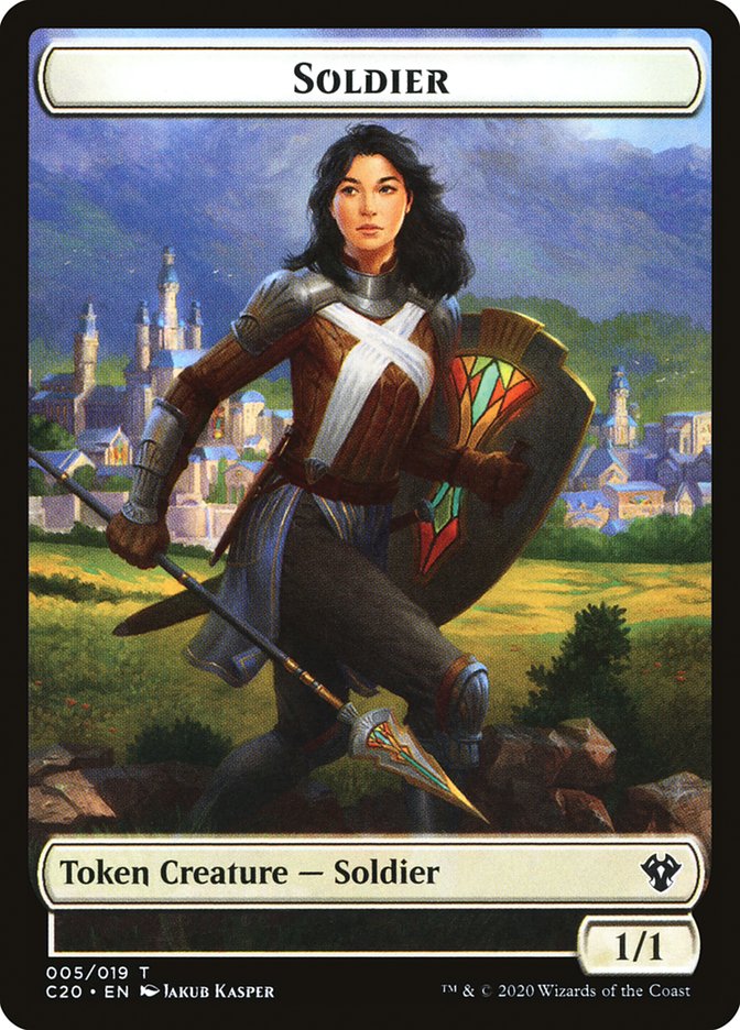 Human Soldier (005) // Drake Double-Sided Token [Commander 2020 Tokens] Magic: The Gathering