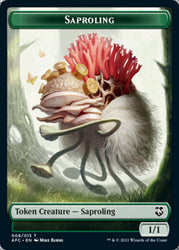 Knight // Saproling Double-Sided Token [Dungeons & Dragons: Adventures in the Forgotten Realms Commander Tokens] Magic: The Gathering