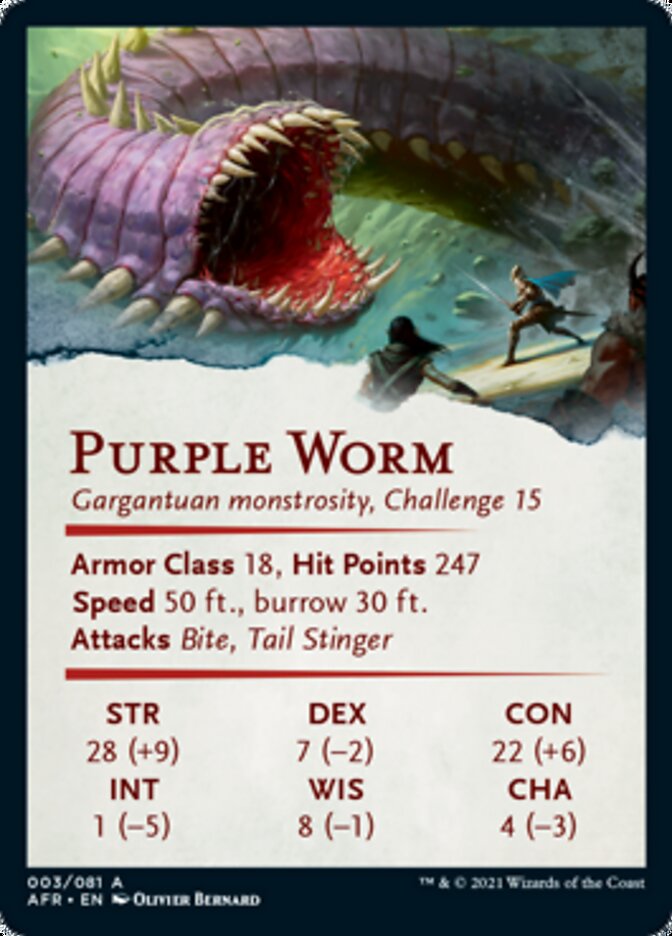 Purple Worm Art Card [Dungeons & Dragons: Adventures in the Forgotten Realms Art Series] Magic: The Gathering