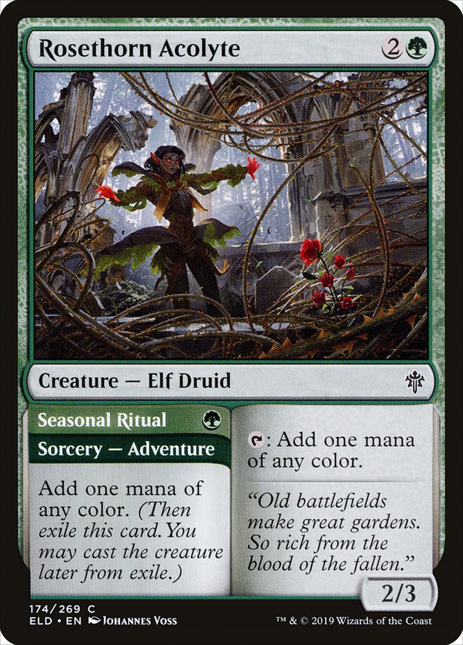 Rosethorn Acolyte // Seasonal Ritual [Throne of Eldraine] Magic: The Gathering