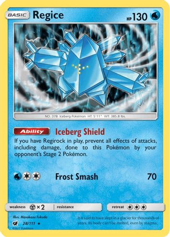 Regice (28/111) [Sun & Moon: Crimson Invasion] Pokémon