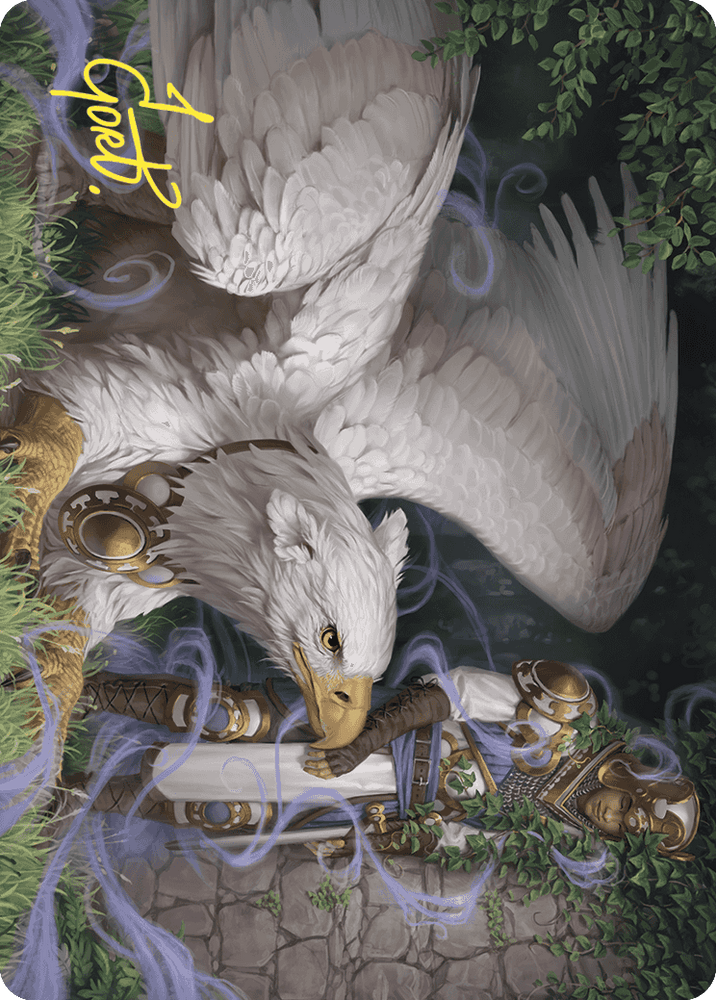 Dutiful Griffin Art Card (Gold-Stamped Signature) [Wilds of Eldraine Art Series] Magic: The Gathering